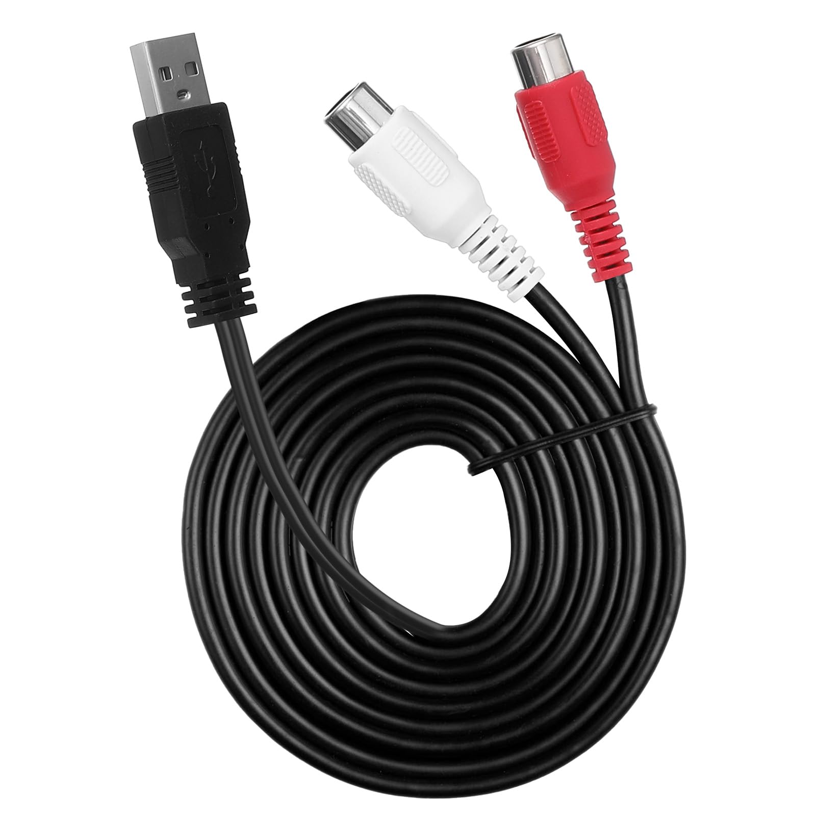 Photo 1 of FdcLixuvol 1.5M USB to 2 RCA Adapter, USBs Male to 2 RCA Female Audio Cable Converter 2RCAs Left Right Audio Channel Cable for Have Signal Conversion Function TV Pc DVD Digital Cameras