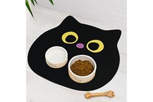 Ayiashiab Cat Food Mat Non Slip Absorbent, Cat Bowl Mat Quick Dry Dog Food Mat, Eco-Friendly Cat Matt for Food and Water Pet Supplies 17"X19"