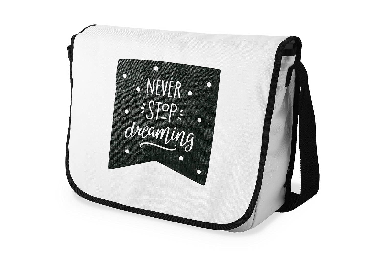 Bonamaison Digitally Printed Messenger School Bag for Students, Cross Body Bag, Courier Bag, Shoulder Bag for School, Back to School, Size: 29x36 Cm