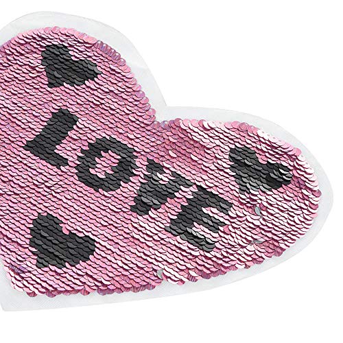 Magic Sequin Reversible Patch, Koolsants 1pc DIY Sew Decoration Appliques Bling Stickers Glitter Embroidery Patches Badge for Clothes, Dress, Bag, Hat, Jeans, Repair The Hole Stick, 6.3 x 7.5 inch