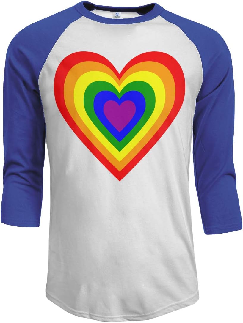 Charity Packer Love Rainbow Heart Summer Shirt Casual Men's Medium Sleeved Shirts Cool Shirt Loose Cotton