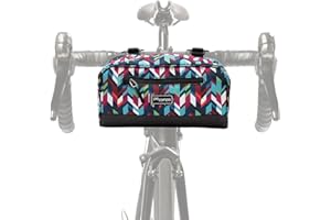 Po Campo Bags Bike Accessories – Domino Handlebar Bag – Large Bike Bag for Front Handlebars – Waterproof Bicycle Storage Bag – Front Mount Bicycle Bag that converts to Crossbody (Chevron)