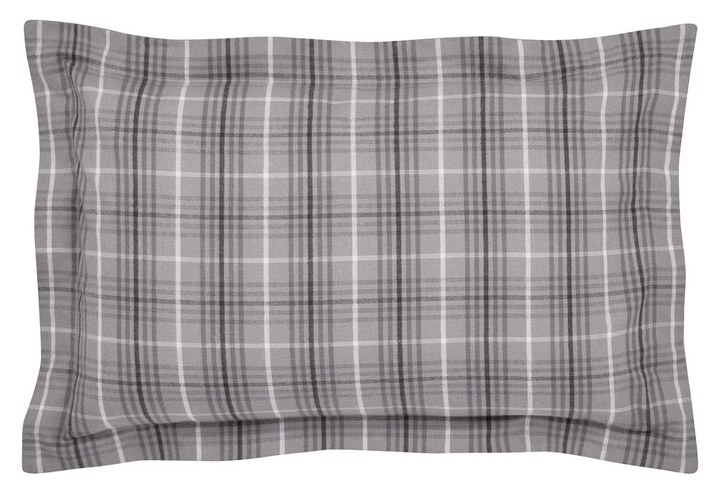 Peacock Blue Hotel Valloire Pillow Cases, Brushed Cotton, Graphite, 74x48