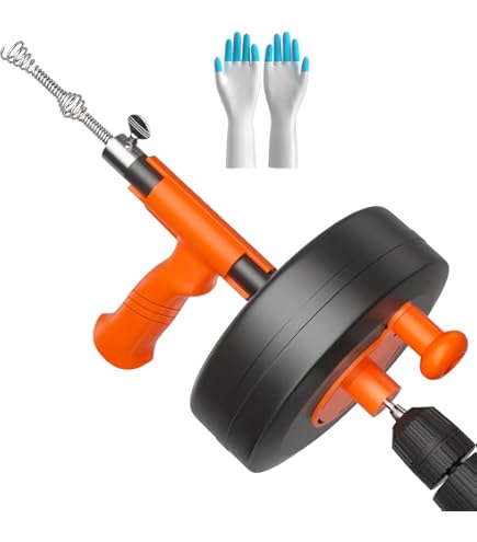 Zhaoyao Drain Snake Auger 33 Feet, Plumbing Snake Drain Kit With 5ft