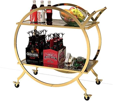Amazon Lizanan すきま収納 サービストロリー錬鉄モバイルホーム2 物語ワイントロリースタンド ゴールド 80 70 38センチメートル キッチンワゴン キッチンワゴン 収納カート オンライン通販