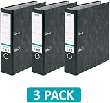 Elba A4 Lever Arch Files Black Cloud Effect 80 mm Spine Pack of 3 view 2
