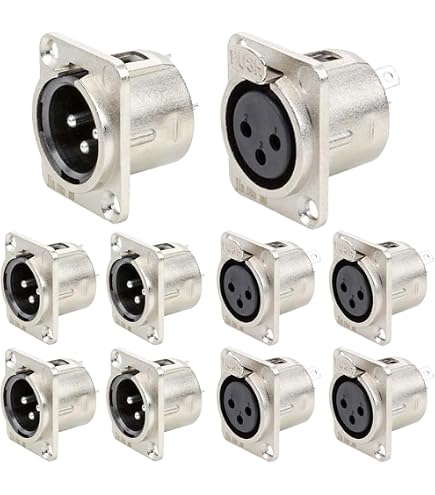 MEIRIYFA XLR 3-Pin Panel Mount Adapter – Buchse Auf Stecker, Durchgang, Für Mikrofon & Mischpult