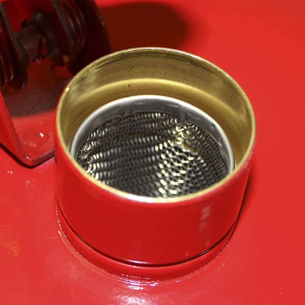 Eagle UI-50-FS Red Galvanized Steel Type I Gasoline Safety Can with Funnel, 5 gallon Capacity, 13.5" Height, 12.5" Diameter, Red/Yellow: Hazardous Storage Cans: Industrial & Scientific