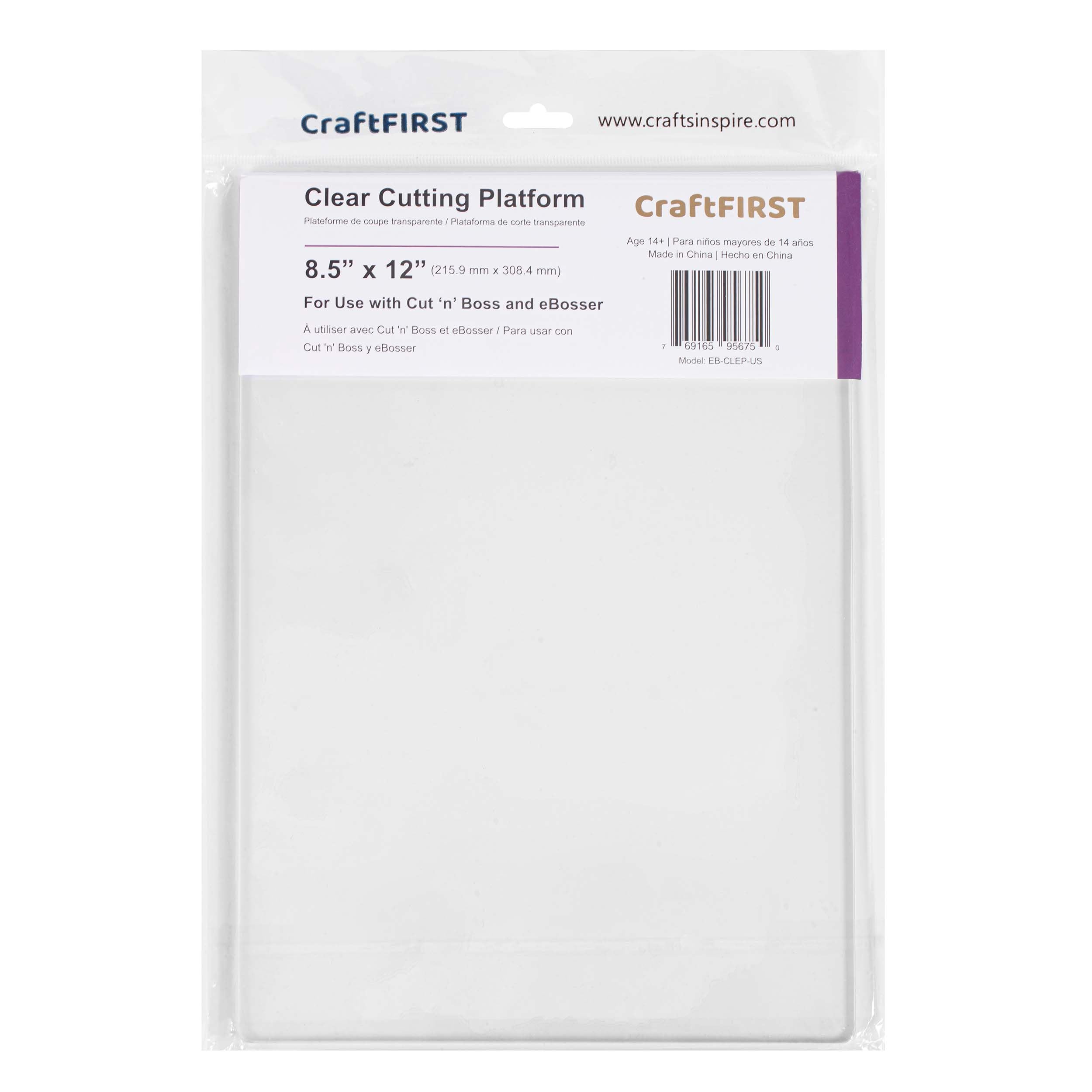 CraftFIRST 8.5 x 12'' Clear Cutting Platform for Cut 'n' Boss and eBosser Pack of 2,Transparent