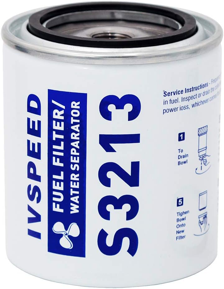 Outboard Fuel Filter Water Separator OEM Replacement S3213 ELEMENT for Marine Yamaha Racor Sierra 10 Micron with seal