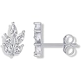 PAVOI 14K Gold Plated Cubic Zirconia Stud Earrings for Women - 925 Sterling Silver Posts Statement Crystal Cluster Wedding Earrings for Brides & Bridesmaids - Trendy CZ Pearl Studs Wedding Jewelry