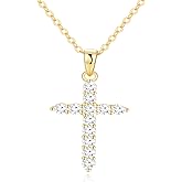Aocelly Sterling Silver Cross Necklace,5A CZ Diamond Infinite Elements,18"+2" Silver Chain,Classic Cross Faith Jewelry Gifts for Daughter Wife Sister Friends