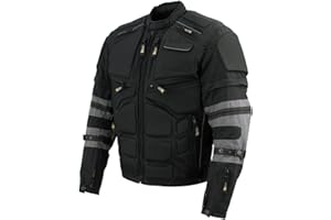 Xelement Men's Morph Black and Grey Tri-Tex Armored Jacket with Removable Sleeves CF5050 - Large