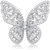 TKMIRA Non Tarnish Gold Rings for Women 14K Gold Plated Cubic Zirconia Butterfly Ring Adjustable Knuckle Ring for Women