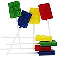 Brick Building Block Party Suckers - 12 Pack Brick Lollipops for Brick Birthday Party Favors - Sweet Color Brick Candy for Brick Party Supplies, School Treats, Holiday Giveaways