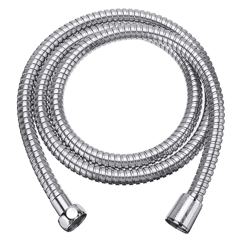 CENPEK 2pcs Shower Hoses, 1.5m Silver Stainless Steel Shower Nozzle Hose Retractable Corrosion-resistant Shower Bracket Durable Bathroom Accessories