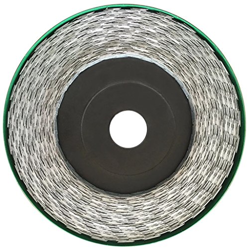 Vislone Razor Wire Galvanized Barbed Wire, Outdoor Garden Razor Wire Helical Wire Roll, Decorative Fences