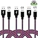 Amoner Micro USB Cable 6FT Nylon Braided Micro USB Charging Cable for Android, Samsung Galaxy, HTC, Nokia, Blackberry, Sony and Other Tablet Smartphone(blue&grey&red,3 Pack)