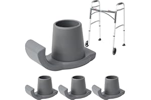 4 Pack Walker Ski Glides for Folding Walkers, Smooth Gliding Replacement Feet, Heavy Duty Walker Accessories for Seniors, Uni