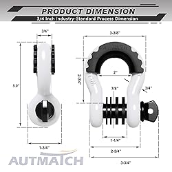 AUTMATCH D Ring Shackle 3/4" Shackles