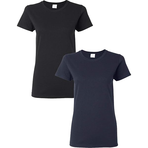Gildan Ladies Heavy Cotton T-Shirt 2-Pack – Forest Green & Royal Blue, Medium - View #9