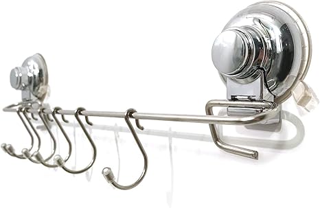 Amazon Tsy キッチンツールフック 壁掛け 強力 吸盤 穴あけ 不要 フック 調理器具 収納 キッチン 浴室 用 タオル掛け ステンレス シルバー フック6個付き キッチンツールフック オンライン通販