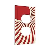 Xuejiaku Decorative Outlet Covers Boho Red Sun Mid