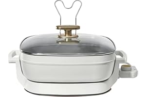 ARICCI 5 in 1 Electric Skillet - Expandable up to 7 Qt with Glass Lid, White Icing by Drew Barrymore