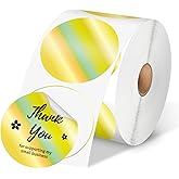 Phomemo 2” Circle Thermal Labels, Self-Adhesive Round Direct Sticker Label, Circular Thermal Printer Label for Logo Design, Name Tag, Thanks Card, Address, QR Code, 400 Labels/Roll, Laser Gold