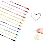 KEPYDRMTF 240PCS 100mm Ball Bead Chain for Jewelry Making, Metal Keychain 2.4mm Beads Chains Steel Ball Bead Chain with Connector for Key Craft DIY