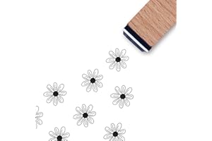 GUVSPTI Daisy Flower Rubber Stamp, 3/5 Inch Small Mini Stamp for Scrapbooking Card Making Planner