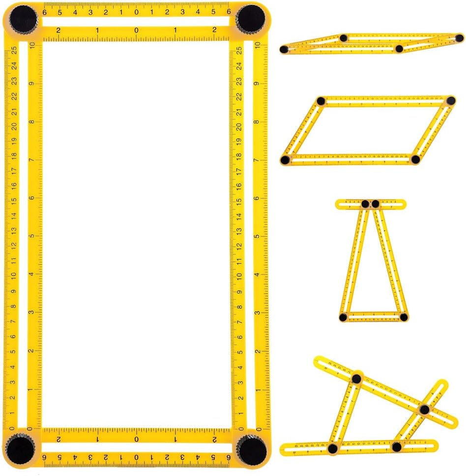 Dekawei Angle-izer Template Tool Four-sided Measuring Tool Angle Finder Protractor Multi-Angle Ruler Layout Tool Angle Ruler
