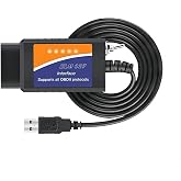 Elm327 USB Compatible with Forscan Software Obd2 Adapter for Ford F150 F250 Lincoln Mazda Mercury Code Reader Vehicle OBD Scanner Diagnostic Programmer Tool MS HS CAN Switch