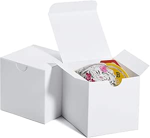 Cajas de regalo 7.6x7.6x7.6cm, cajas de papel blanco con ...