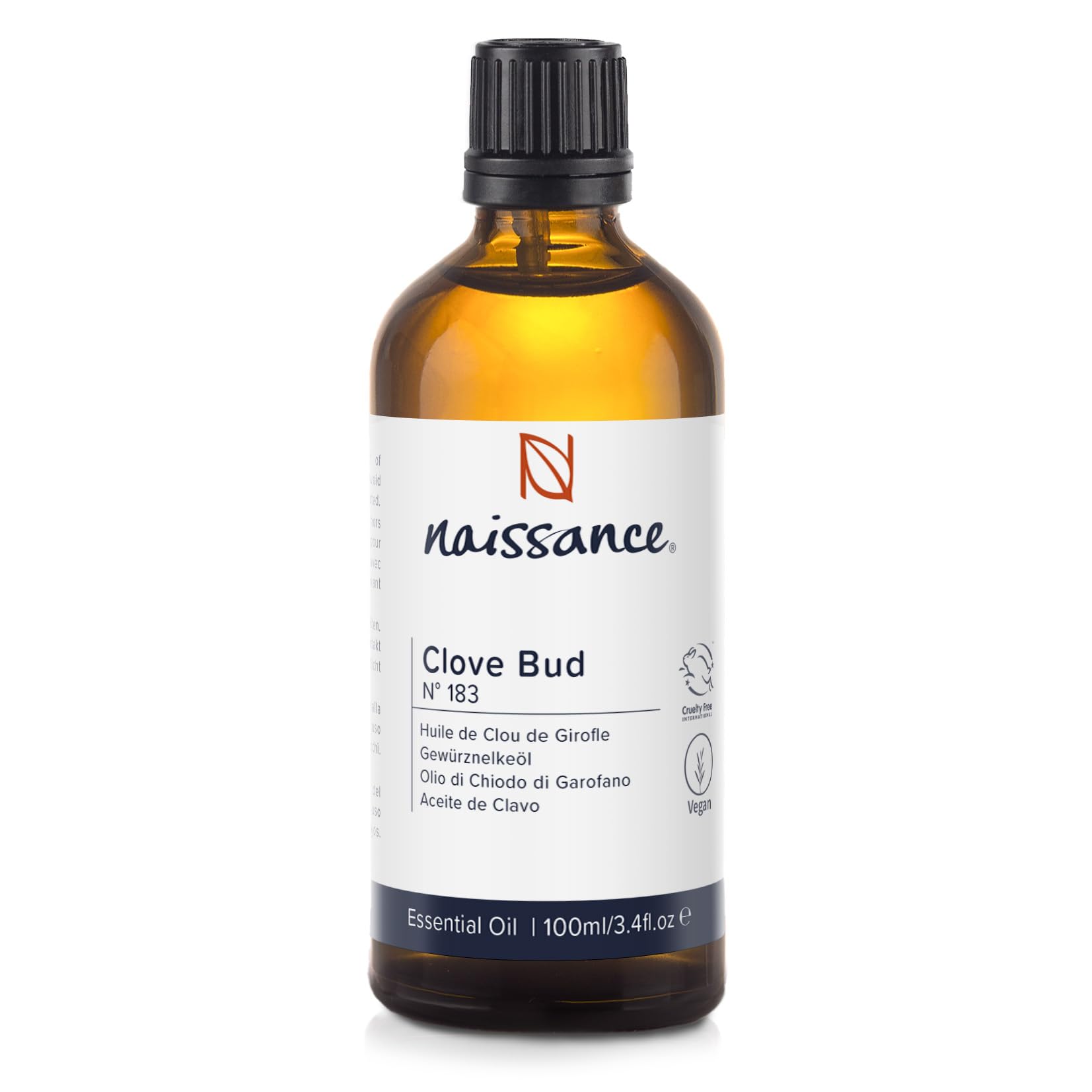 Naissance Clove Bud Essential Oil (No. 183) - 100ml - Pure, Natural, Cruelty Free, Steam Distilled & Undiluted - for for Aromatherapy & Diffusers