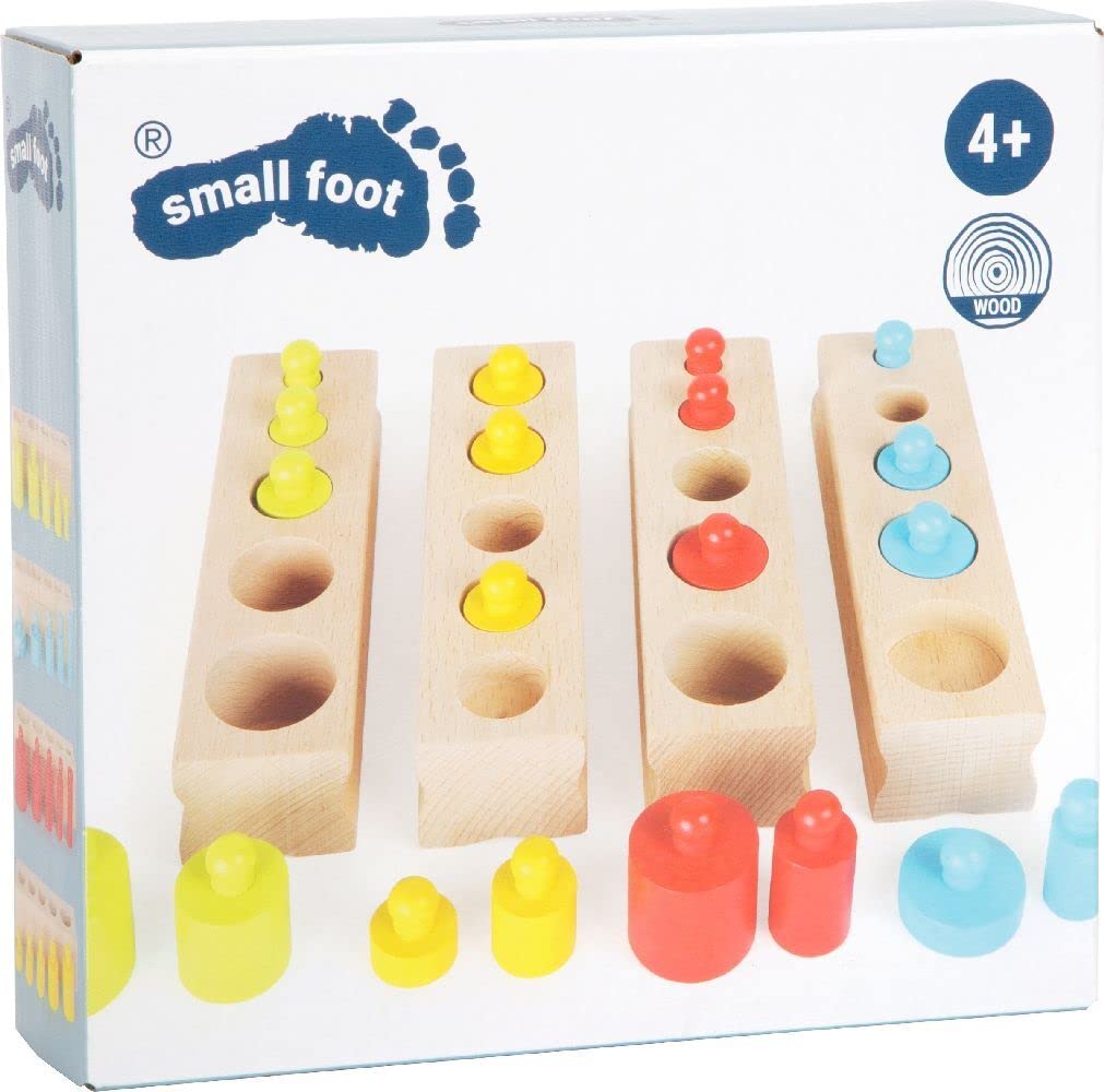 small foot 10525 colour and shape sorter made of wood, with wooden parts and rows, arranging, counting, measuring, from 3 years on