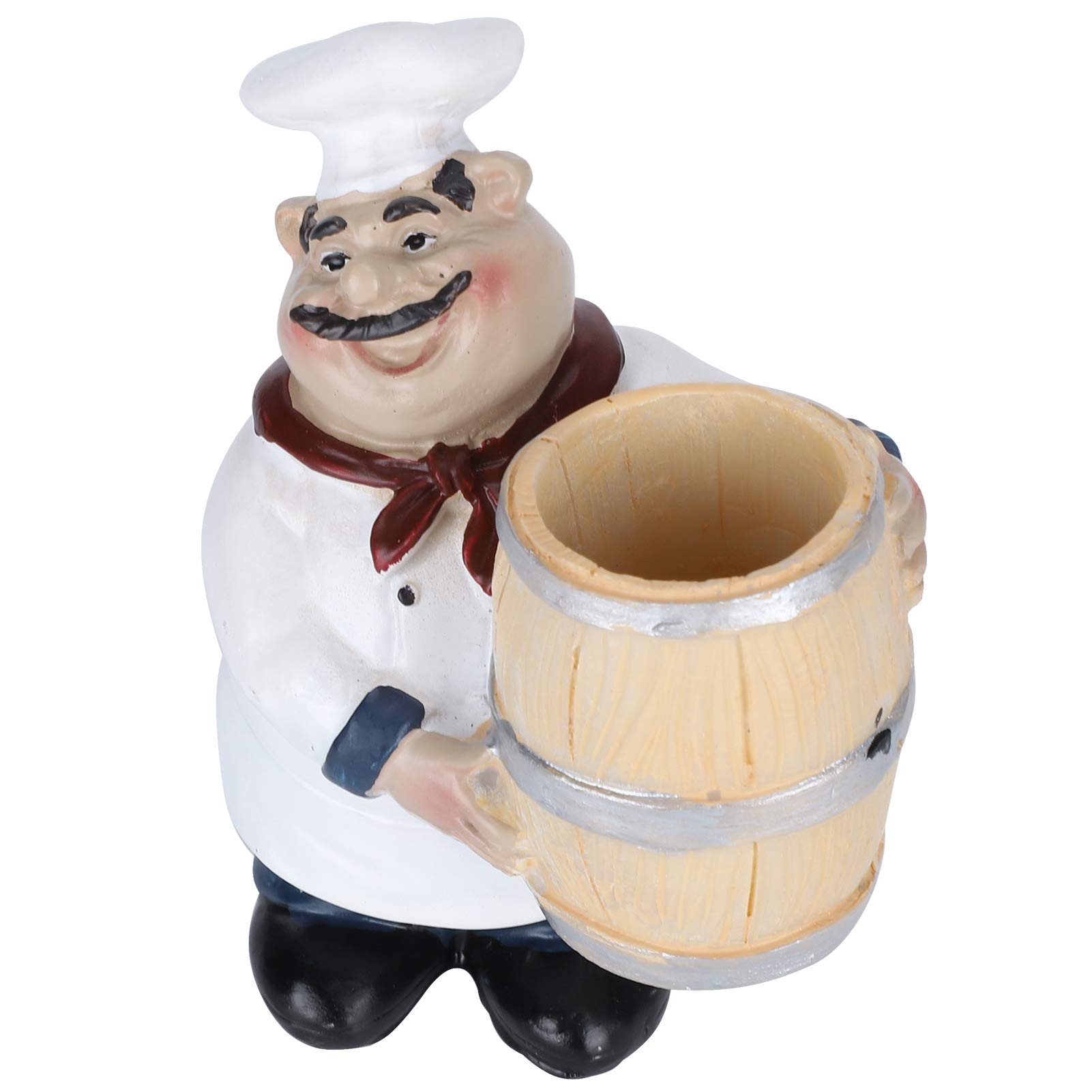 Resin Chef Statue, 4.1x3x2.6in Cute Tabletop Decoration Chef Statue Toothpick Holder, for Counter Home