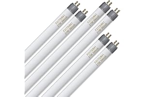 amgolibi F21T5/841 34 inch Fluorescent Tube, 21W T5 Light Bulb, 2000 Lumens, 4100K Cool White, 82+ CRI, G5 Mini-Bin Base 6 Pack