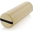 Saloniture Jumbo Round Massage Table Bolster Pillow Pad - 26 x 9 Inch - Cream