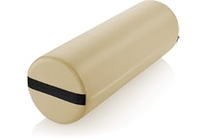 Saloniture Jumbo Round Massage Table Bolster Pillow Pad - 26 x 9 Inch - Cream