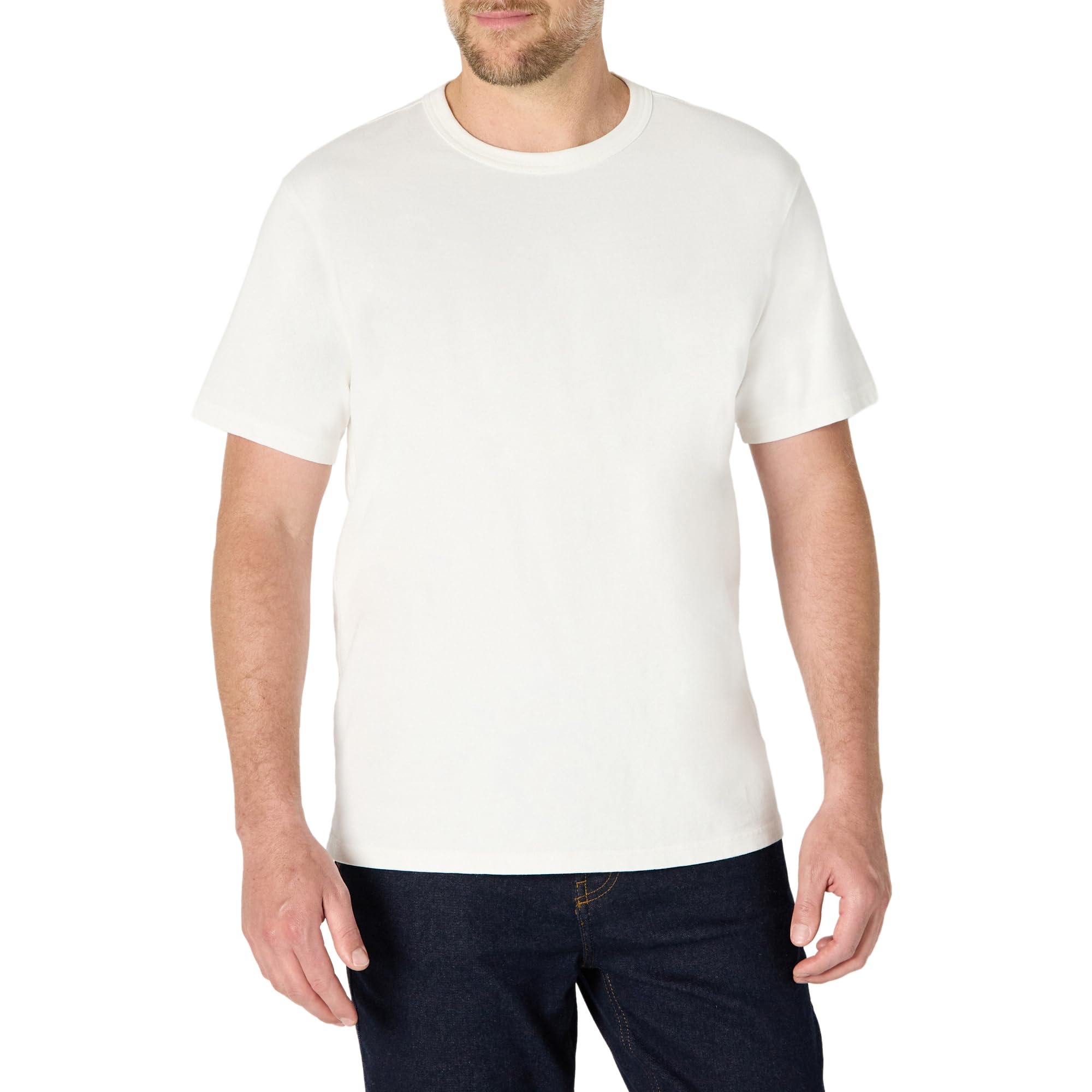 Photo 1 of Amazon Essentials Men's Relaxed-Fit Heavyweight Cotton T-Shirt, White, XX-Large