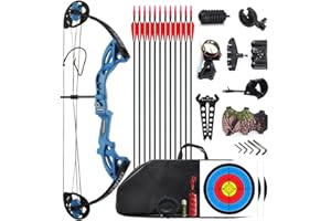 Lanneret Compound Bow and Archery Sets - Right Hand Archery Compound Bows 15-29 lbs Draw Weight Adjustable for Youth and Beginners，Hunting Bow Kit for Beginner