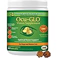 Ocu-GLO Cat & Dog Senior Supplement for Eye Support - Chewable Vision Vitamins Supplements for Large and Small Pets Care with Lutein, Omega-3 Fatty Acids, Grape Seed Extract & Antioxidants