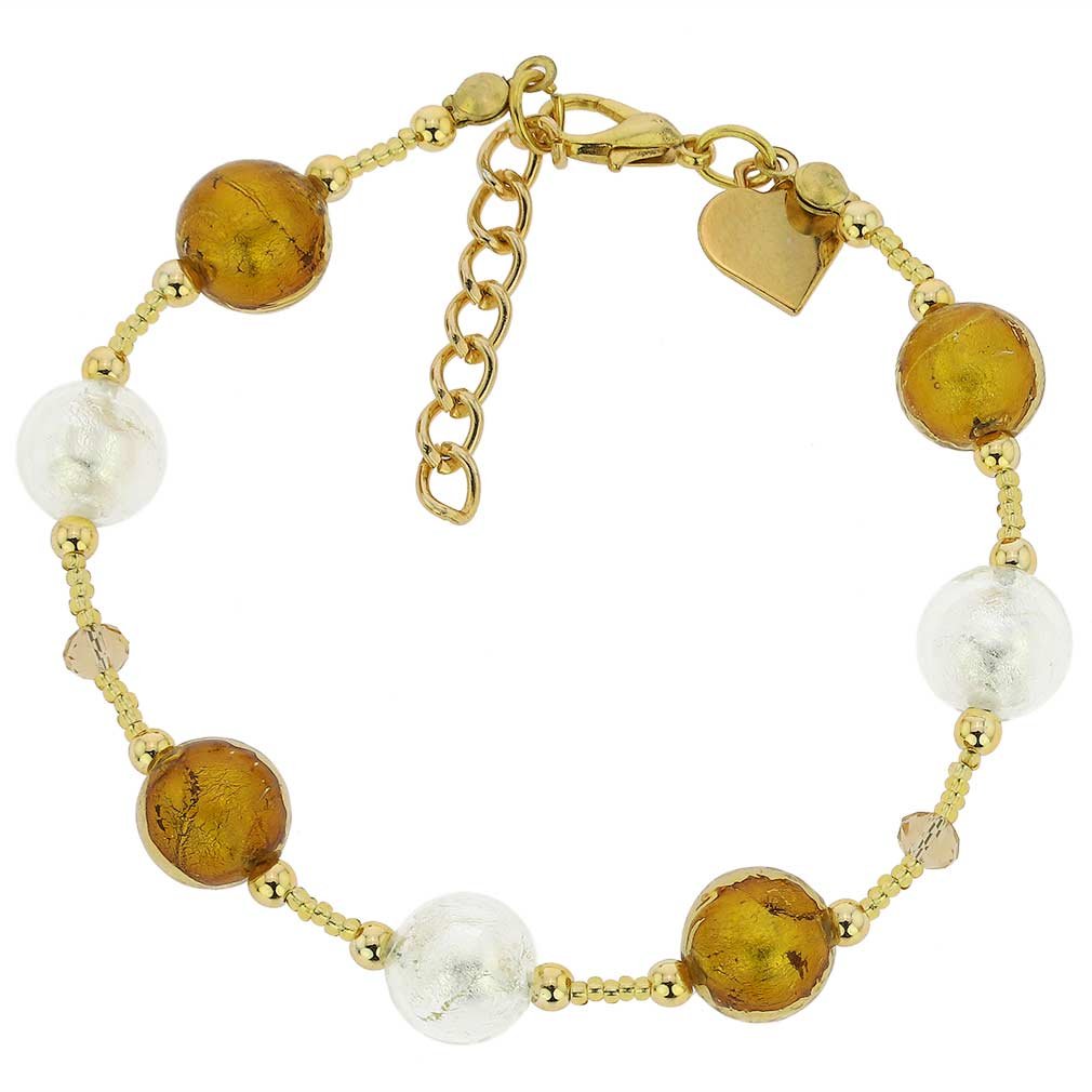 Glass Of Venice Murano Glass Beatrice Bracelet - Topaz Gold