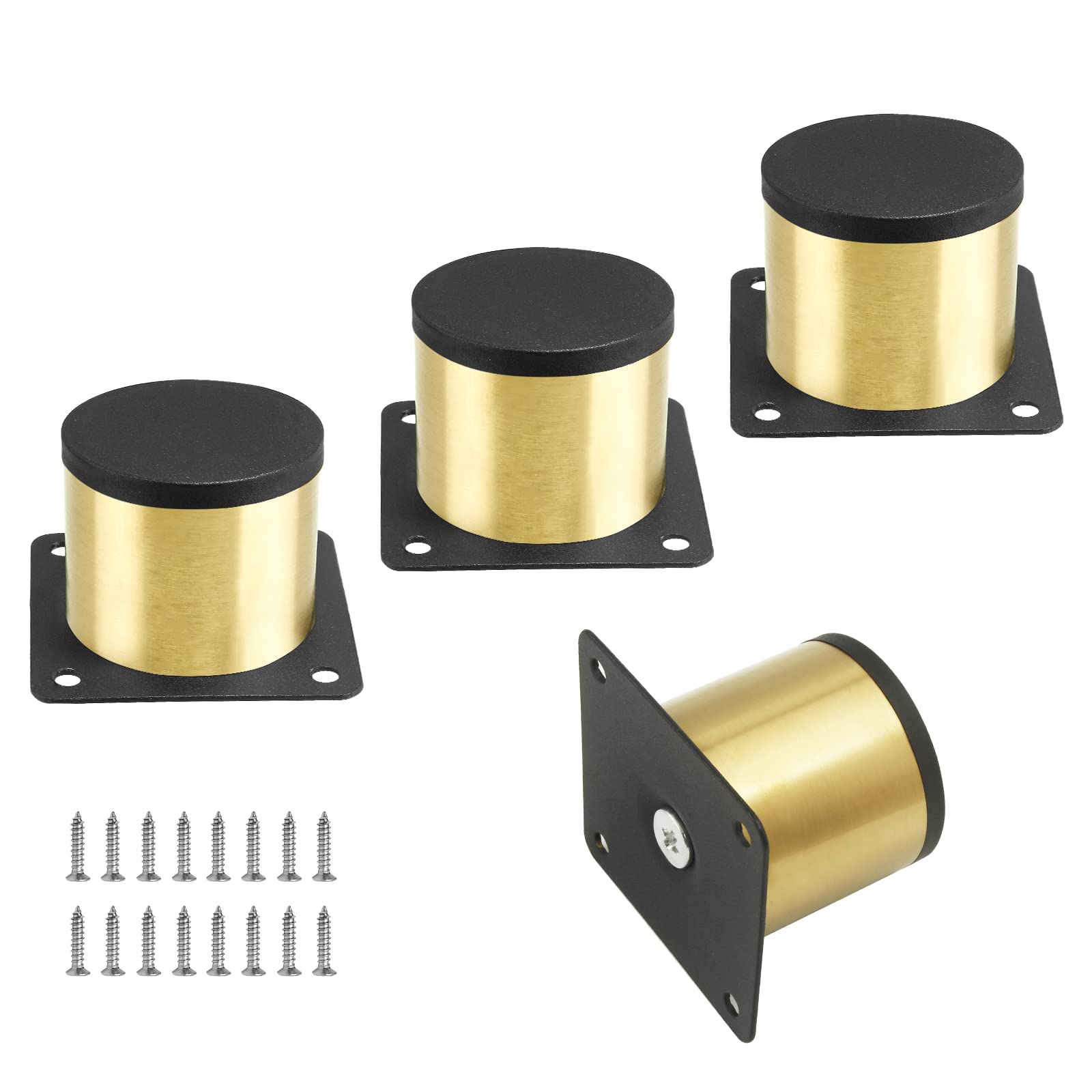 Photo 1 of Kyuionty Set of 4 Stainless Steel Furniture Legs 2 Inch / 50 mm, Gold Cabinet Legs Round Kitchen Feet, Metal Replacement Legs for Cabinet Sofa Couch Shelves Table