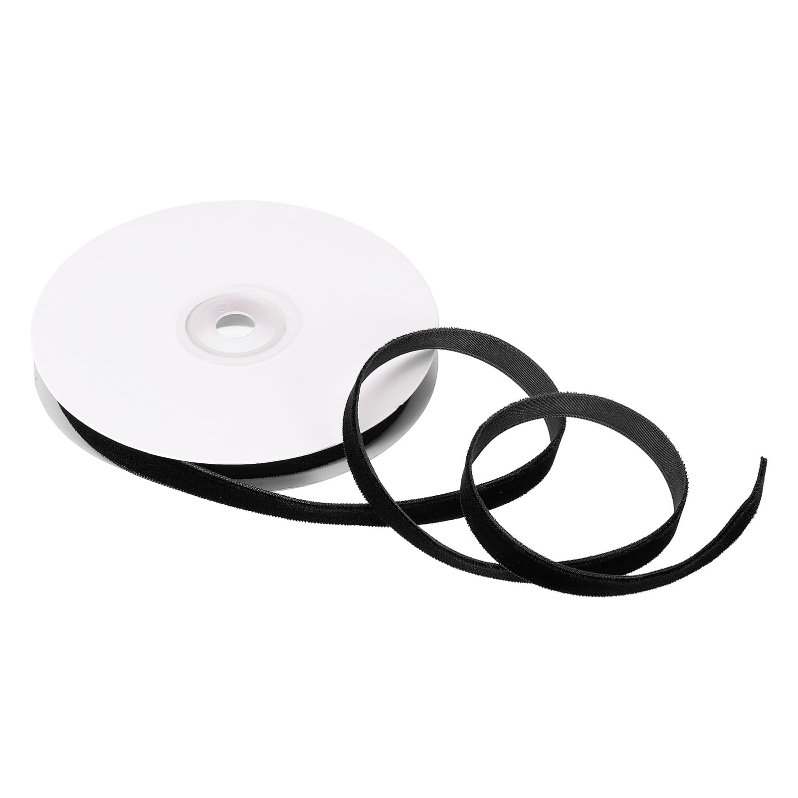 M METERXITY 1 Roll Velvet Ribbon - Polyester Single Face Spool Apply to DIY Decor Bridal Bouquets Wedding Cards Present Packaging (10 Yd x 3/8 in, Black)