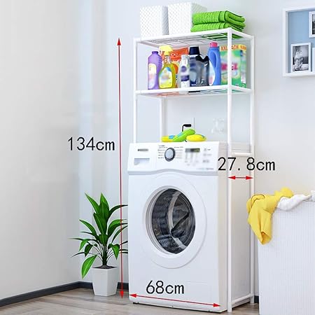 Waschmaschine Regal Einfacher Waschmaschinenstander 2 Lagiger Waschmaschinenaufsatz Schmiedeeiserner Waschmaschinenstander Grosse 68cm 27 8cm 134cm Amazon De Kuche Haushalt