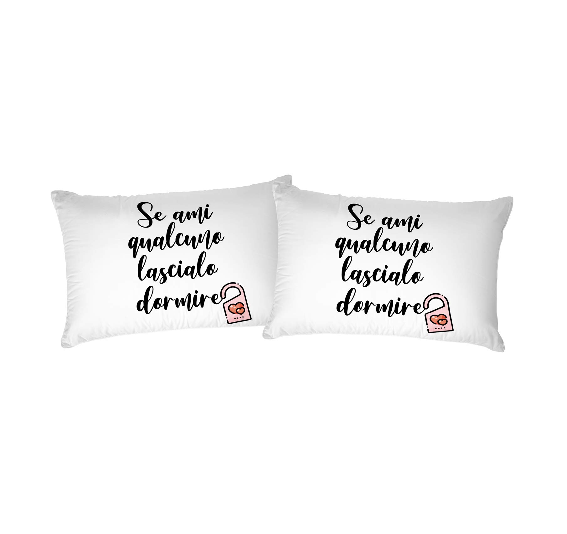 Italian Bed Linen Pair Digital Print Pillowcases, Cotton, Printed-08, 52 x 82 cm