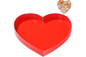 Tellingyou 12'' Valentine's Day Heart Shaped Fillable Serving Trays Charcuterie Cardboard Box for XOXO Treat Paper Mache Candy Container for Valentine's Day Cookies Goodie Box Party Supplies(Red)