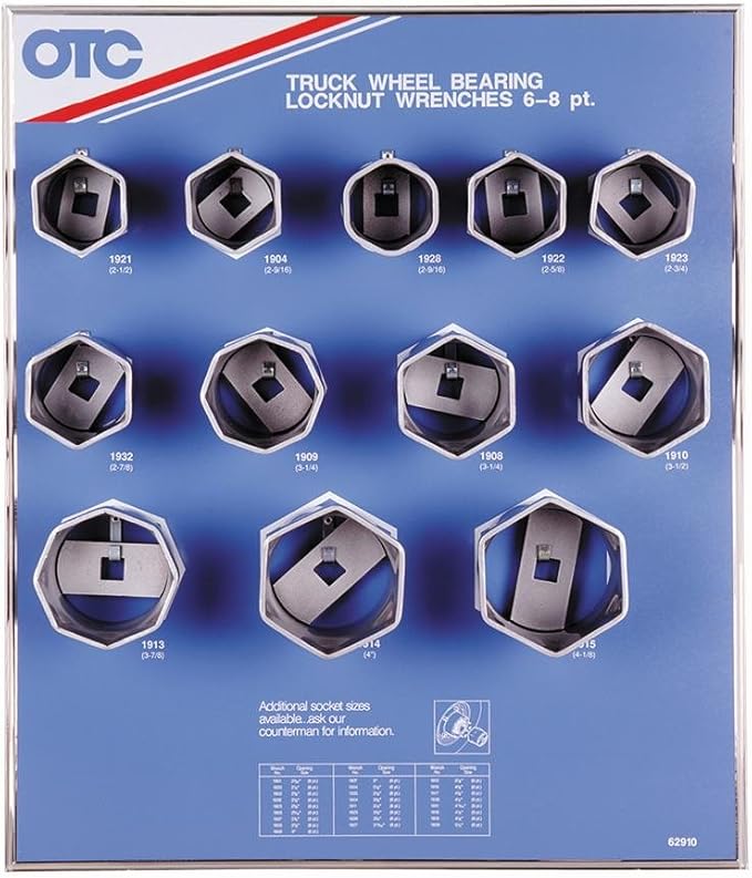 OTC 9852 6 and 8Point Wheel Bearing Locknut Socket Set